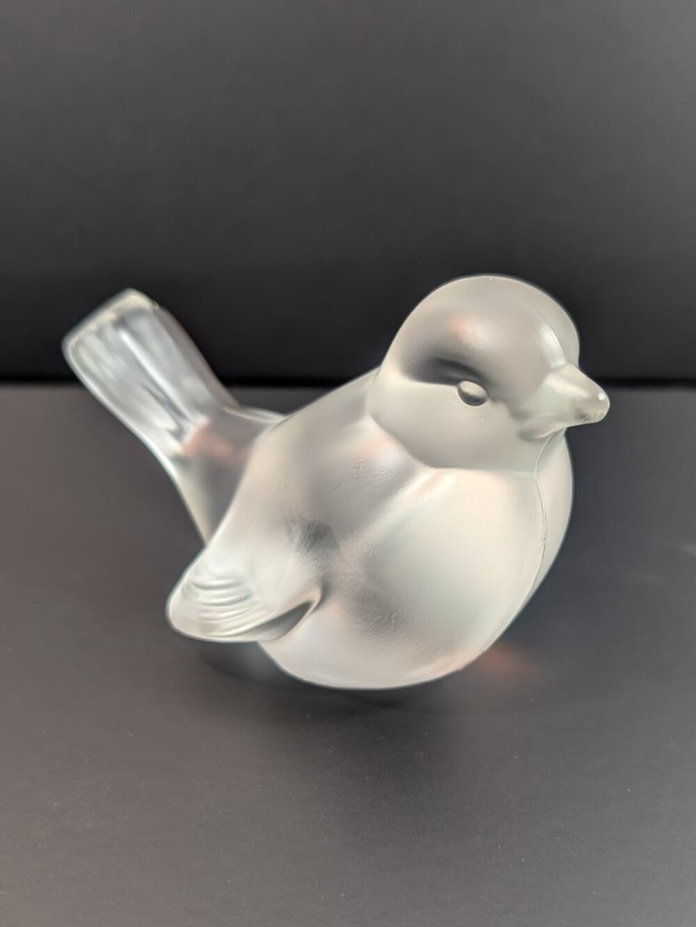 Fenton Art Glass Songbird Sparrow Bird Figurine Paperweight Satin Finish Vintage